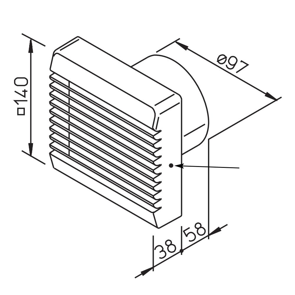 Helios Kleinraum-Ventilator HV 100 E mit elektr. Innenverschluss IP45 Nr. 60003 - Bild 3