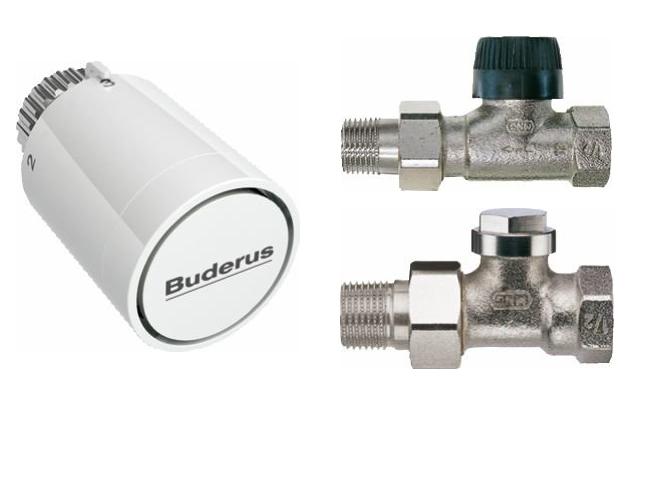 Buderus Logatrend-C Zubehörpaket Durchgang, mit Thermostatkopf BH1-W0 M30x1,5mm und Nullstellung - Bild 1
