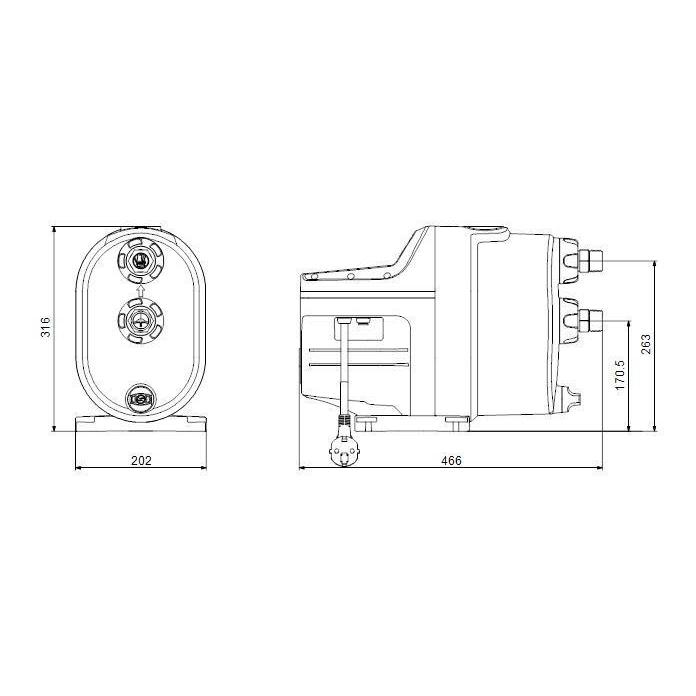 GRUNDFOS Hauswasserwerk SCALA1 5-55 1x230V 50Hz SCHUKO 99530407 - Bild 2