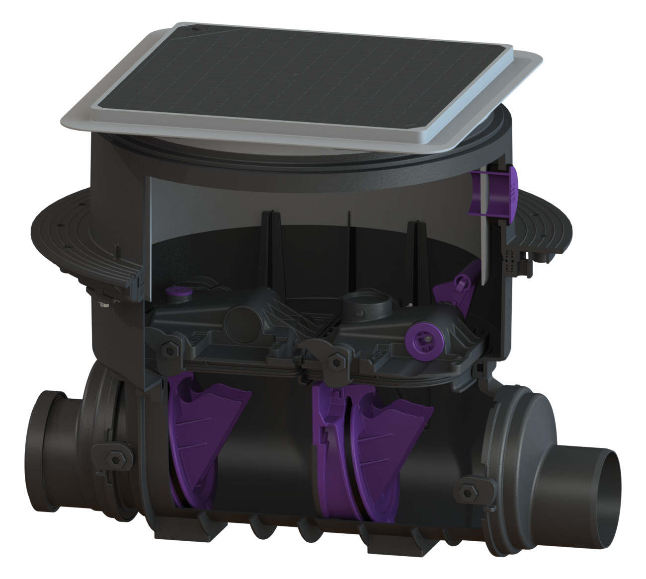 KESSEL Rückstauverschluss Staufix SWA DN100, Einbau Bodenplatte, schwarz 73100.10S - Bild 1