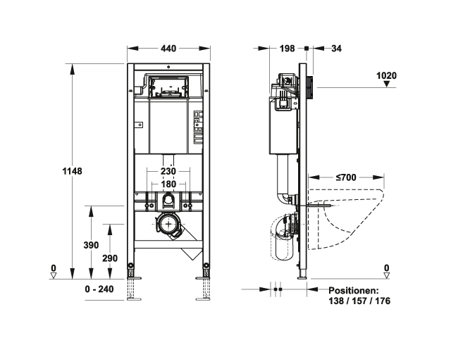 MEPA nextVIT Spülkasten BF Spülkasten A31, Bauhöhe 120 cm, für barrierefreies Wand-WC 513110 - Bild 2