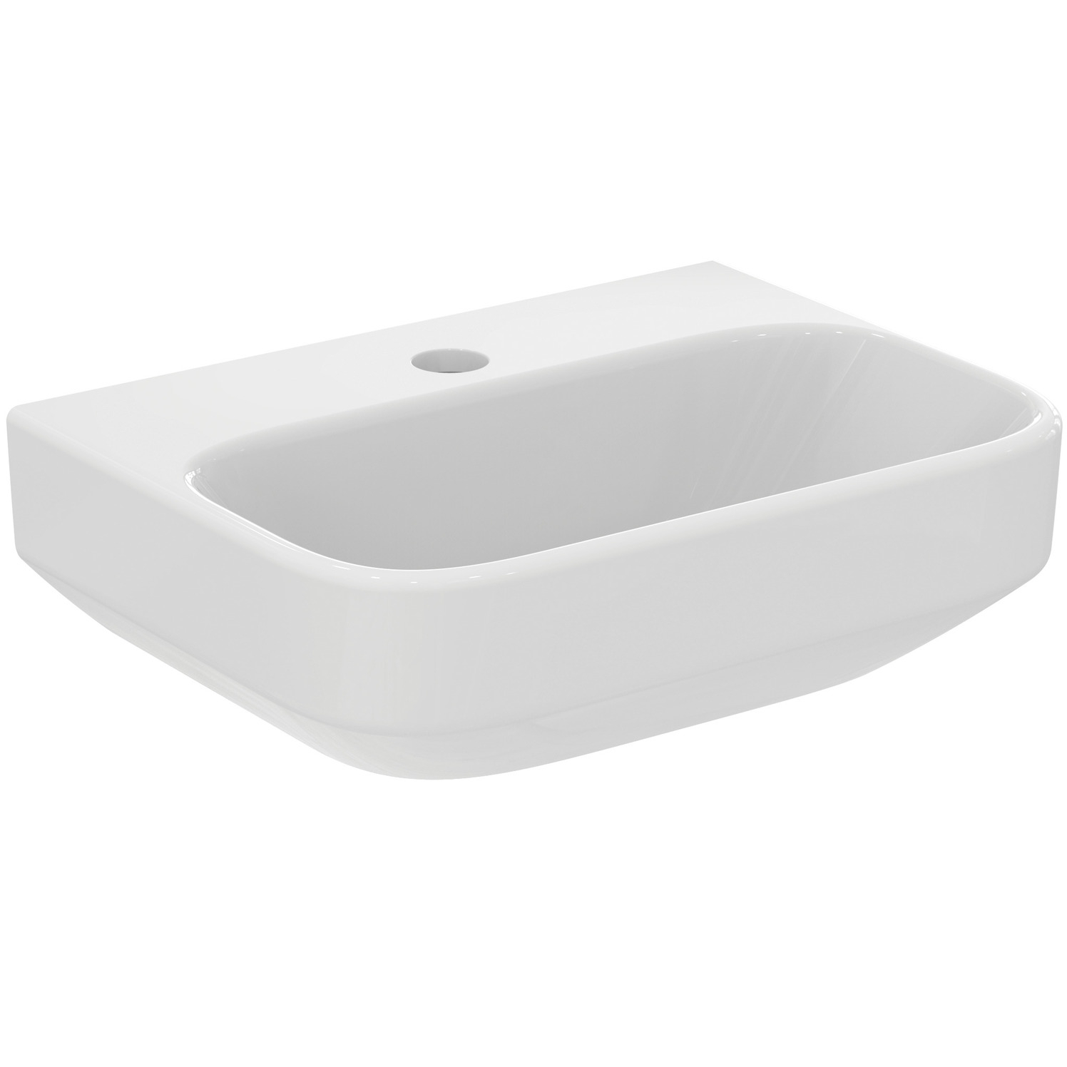 VIGOUR Handwaschbecken derby V3 40x30cm PflegetectPlus weiss mit Hahnloch, ohne Überlauf