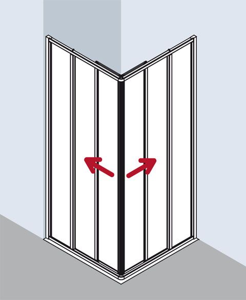 Kermi Nova 2000 Eckeinstieg-Halbteil ED3 900x1850 mm Kerolan Fontana silber mattglanz N2ED30901811K - Bild 1