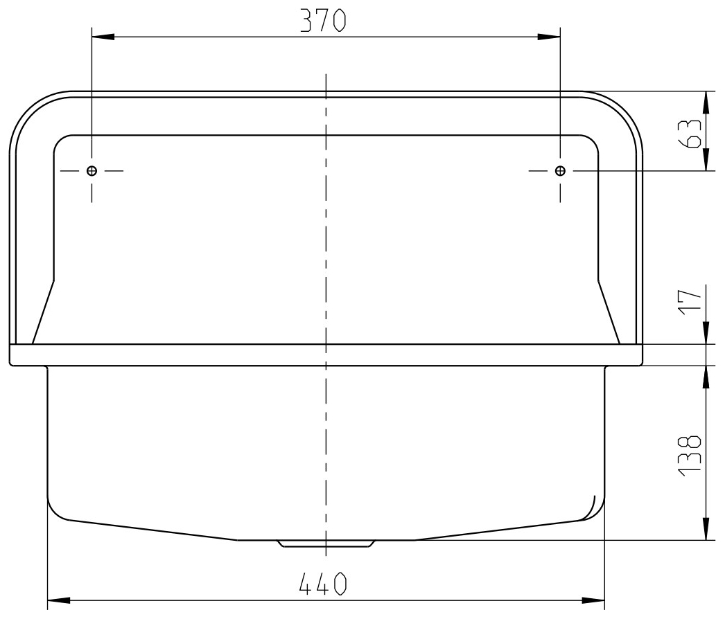 Ausgussbecken Stahl weiß emailliert 505x330mm 1 1/2'' mit Ablaufventil, Kette und Stopfen - Bild 3