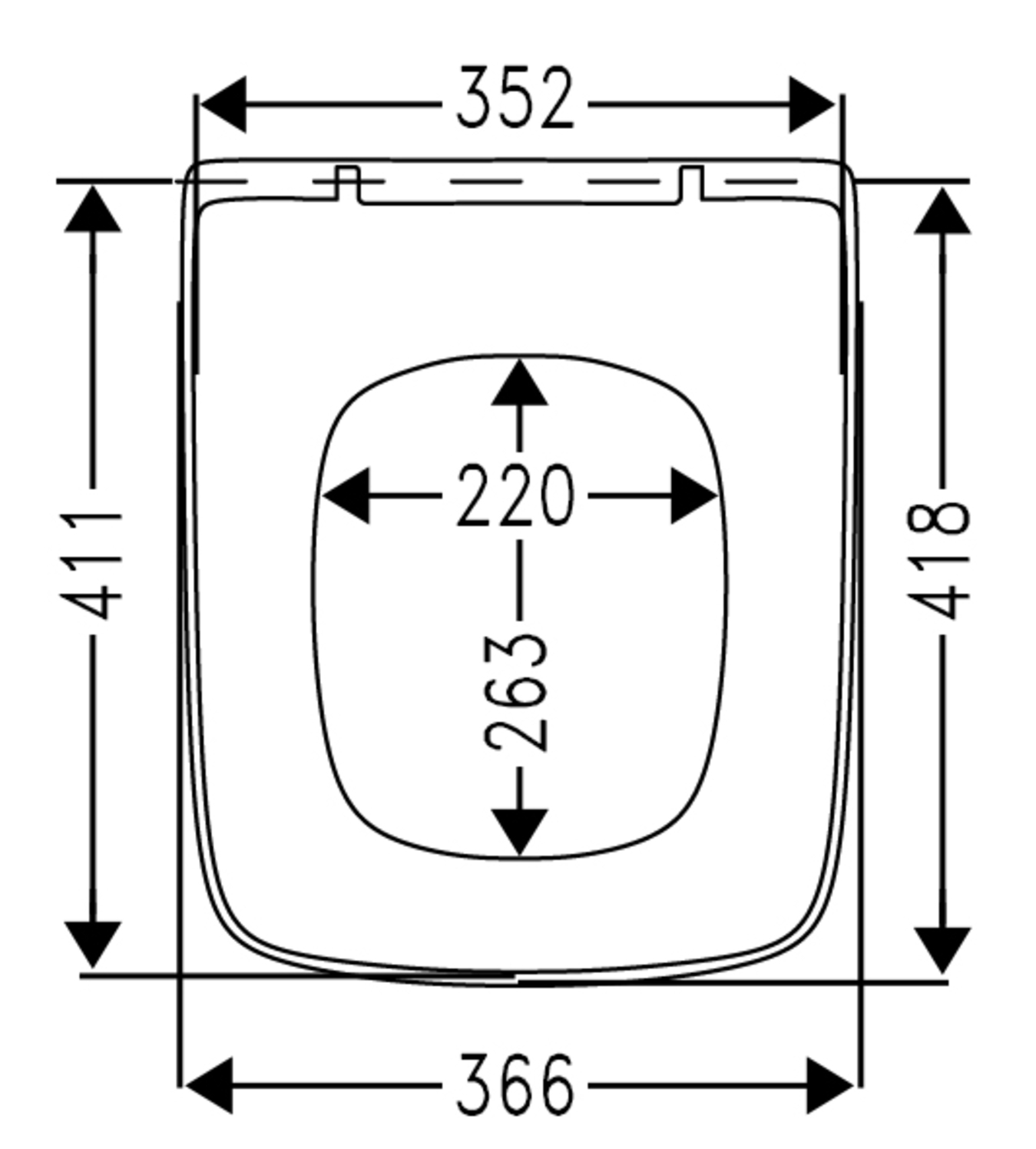 VIGOUR WC-Sitz derby plus semi DEPSI70 weiss, mit Scharnierwelle, abnehmbar - Bild 5
