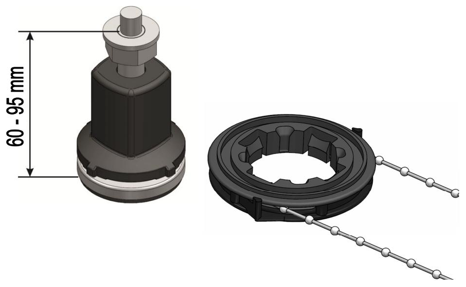 VIGOUR Wannenfuß Set 5 für vogue/derby Mineralgusswannen bis 90x90cm, Höhe 60-95 mm - Bild 2