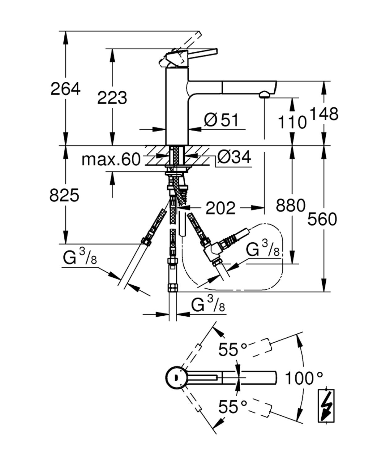 Grohe Einhand Spültischbatterie Concetto Niederdruck chrom 31214001 - Bild 2