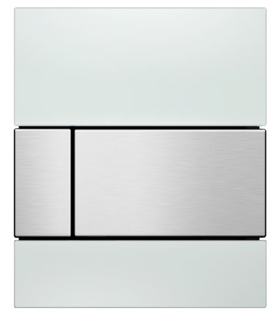 TECEsquare Glas Urinal-Betätigungsplatte weiss, Tasten Edelstahloptik gebürstet 9242801 - Bild 1