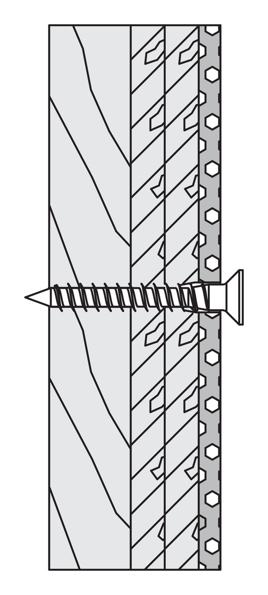 HEWI Befestigungsart BM 4.26, für Rückenstütze 802 an Leichtbauwand mit Schichtholzplatte - Bild 1