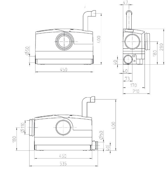 Jung Fäkalienhebeanlage WCFIX PLUS 4 Anschlüsse JP45367 - Bild 2