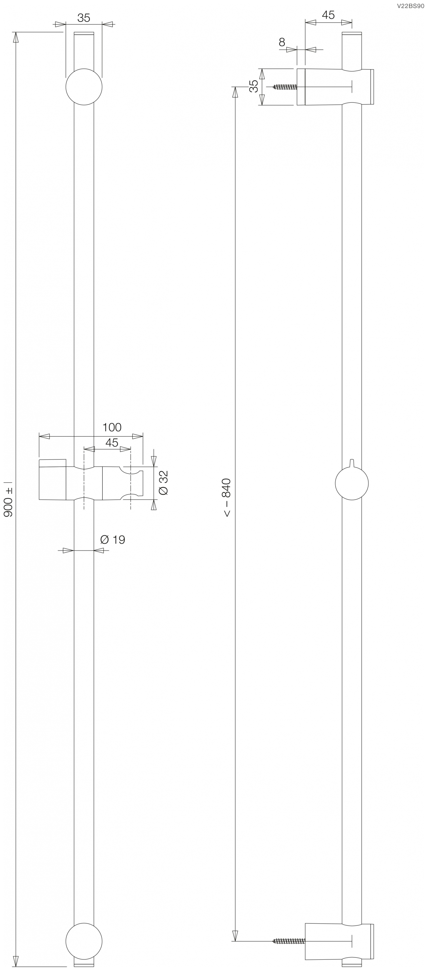 VIGOUR Brausestange individual 2.2 mit Brausehalter verstellbar 90cm verchromt - Bild 2