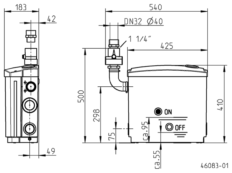 JUNG PUMPEN Schmutzwasserhebeanlage HEBEFIX PRO