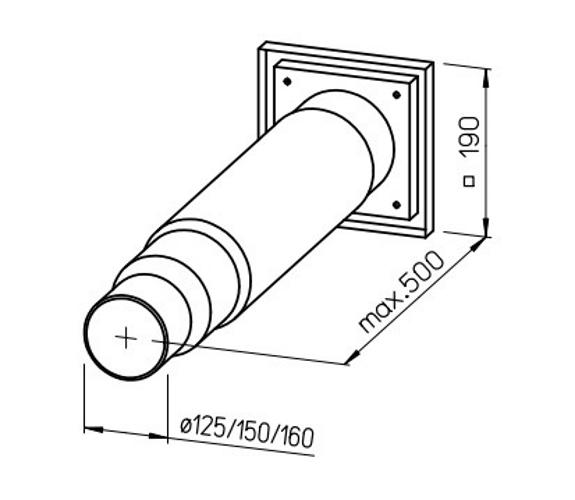 Helios Teleskop-Mauerkasten TMK 125/150 hellgrau mit Stufenstutzen Nr. 845 - Bild 2