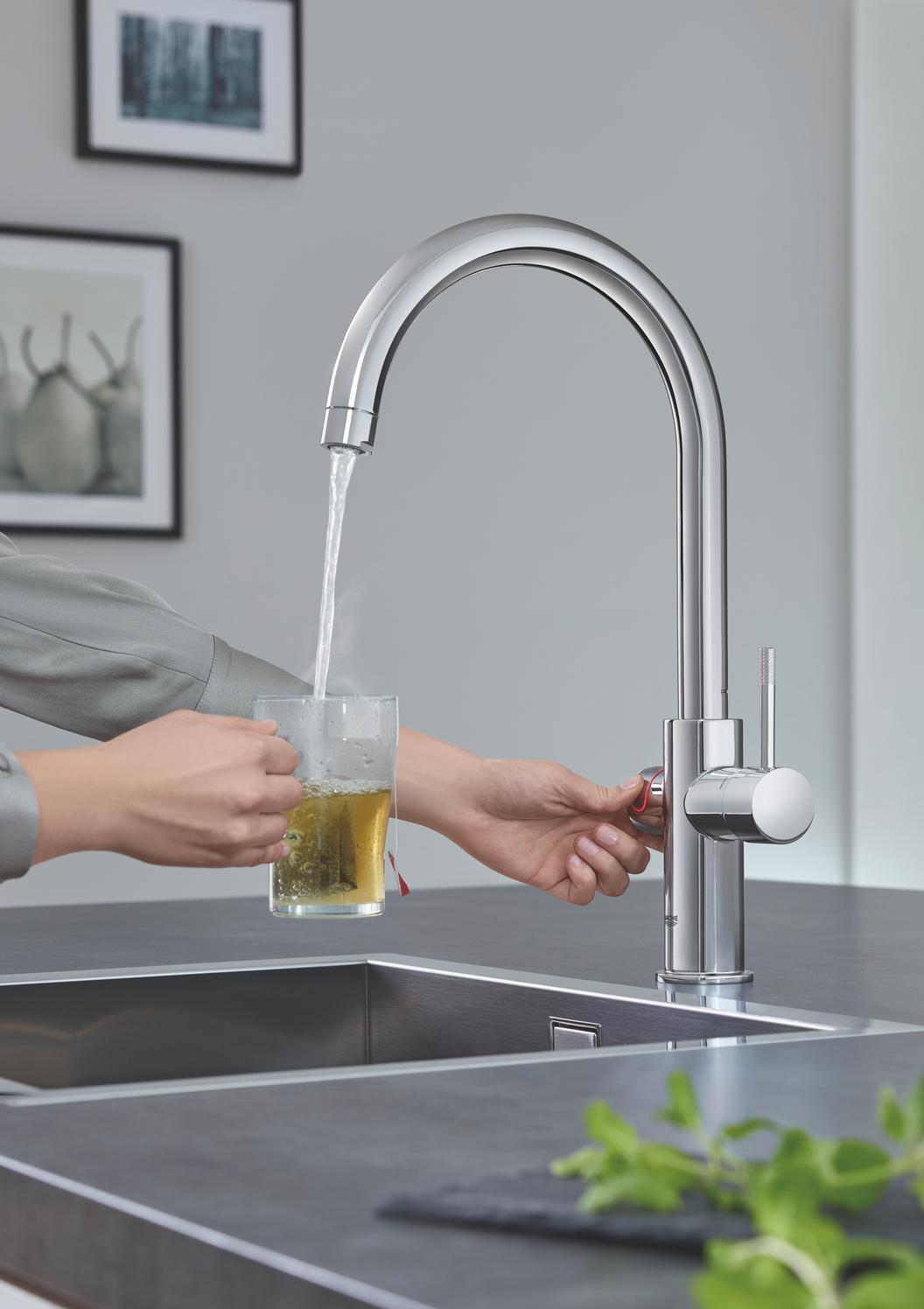 GROHE Küchenarmatur und Boiler Red Duo L-Size C-Auslauf supersteel 30079DC1 - Bild 3