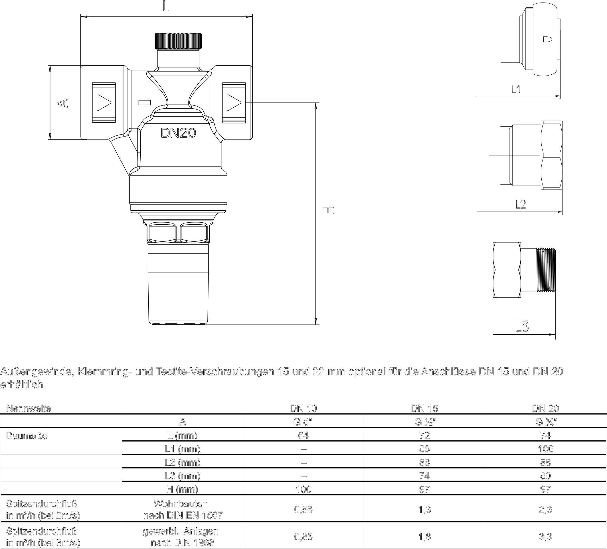 SYR Druckminderer 3/8"IG 1,5-5,5 bar Messing 0312.10.017