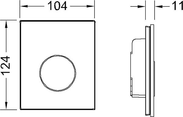 TECEloop Urinal-Betätigungsplatte Glas weiß, Taste gebürstet, inklusive Kartusche 9242661 - Bild 2