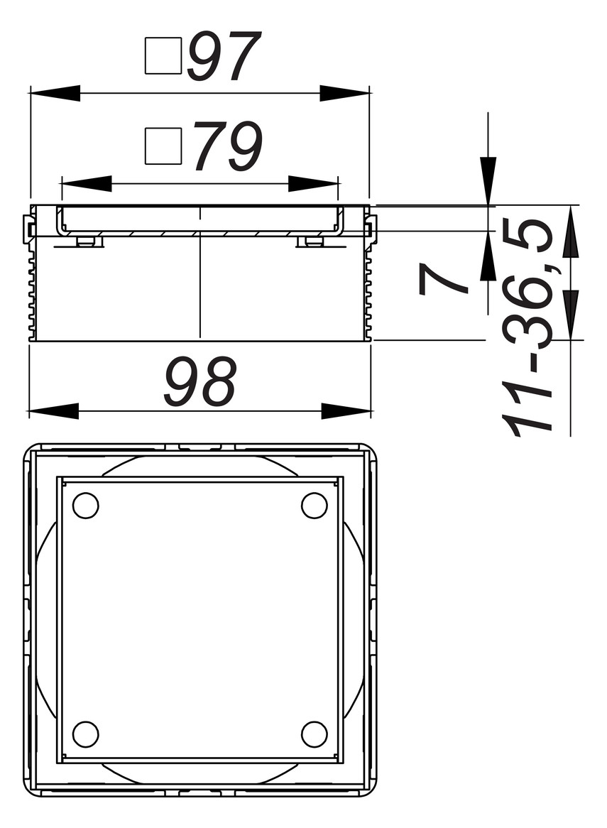 DALLMER Aufsatz DallDrain Individual, 100 x 100 mm 517272 - Bild 2