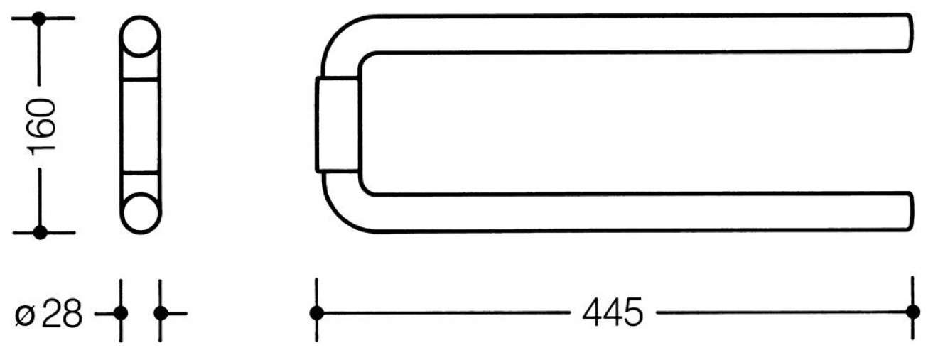 HEWI Serie 477 Handtuchhalter zweiarmig reinweiß 477.09.100.99 - Bild 2