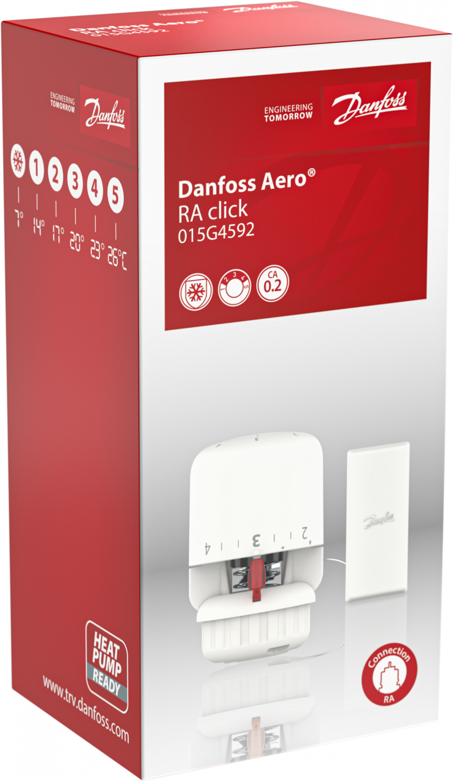 Danfoss Thermostatkopf Aero RA Click gasgefüllt 7-26°C Fernfühler 0-2 m, Frostschutz 015G4592 - Bild 4