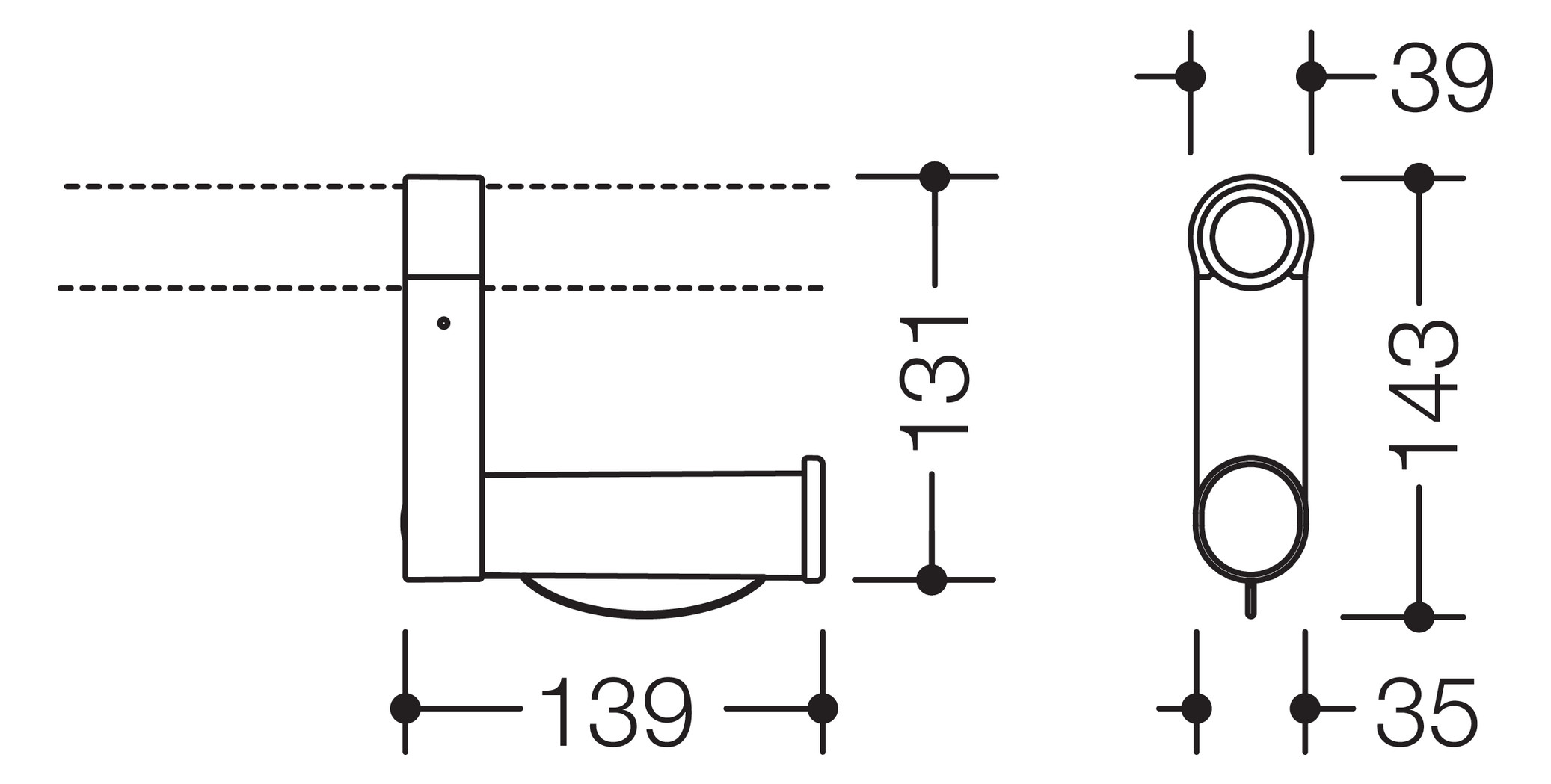 HEWI WC-Papierhalter Serie 801 weiche flexible Rollenbremse reinweiss 801.50.011 99 - Bild 3