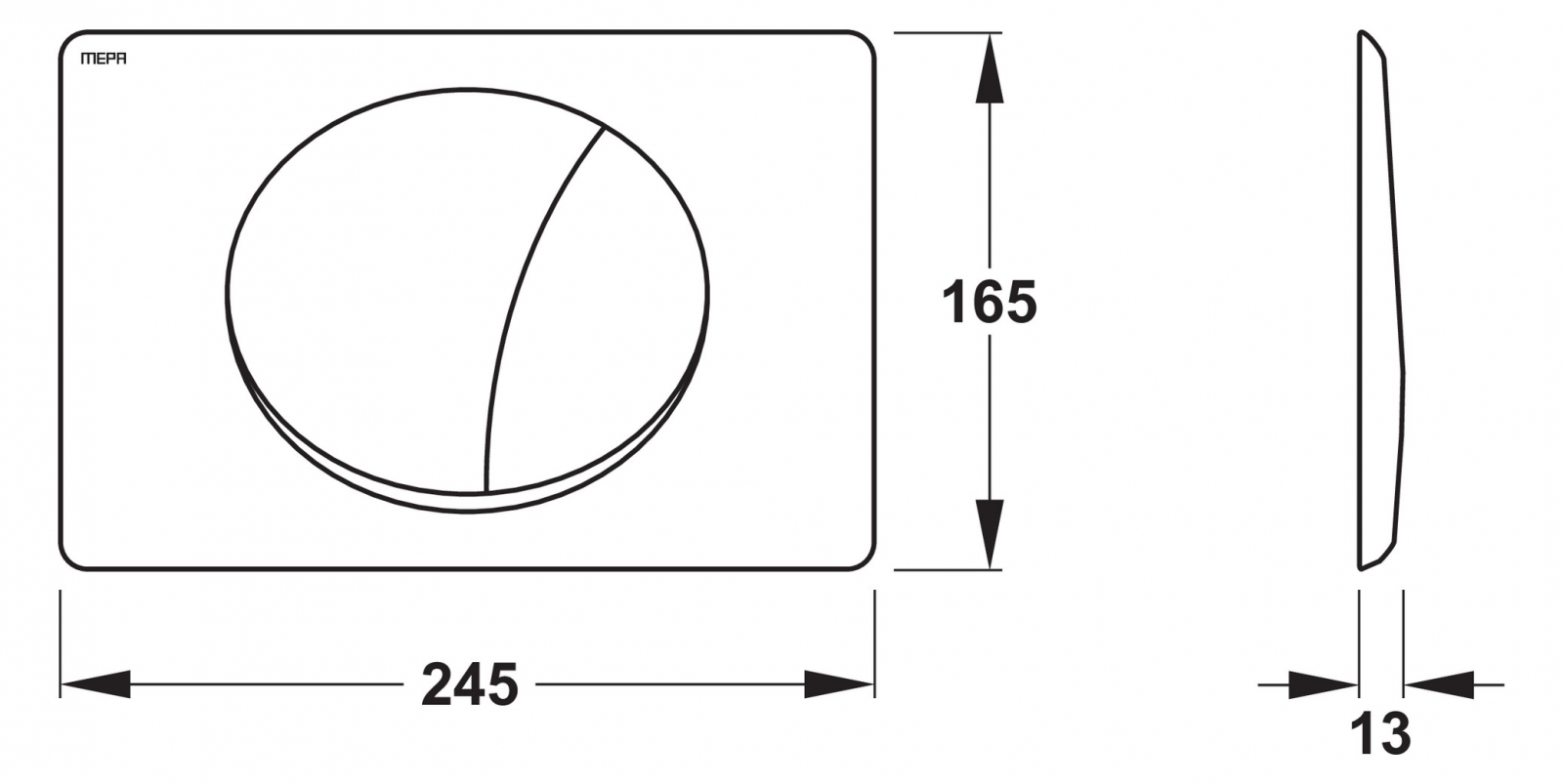 MEPAsun Betätigungsplatte 2-Mengen für A31/B31 aus Kunststoff weiß 421660 - Bild 2