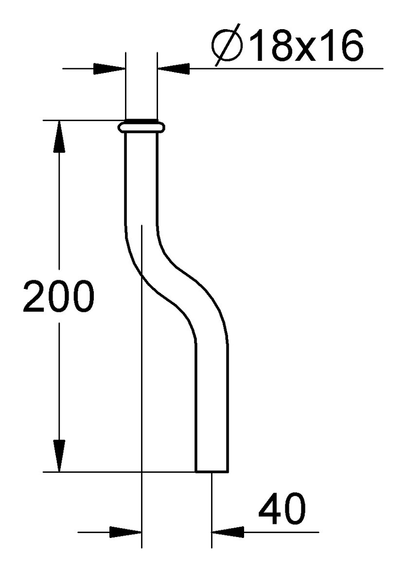 GROHE Urinal-Spülrohr Durchm.18mm 200mm aus Messing 37039000 - Bild 3