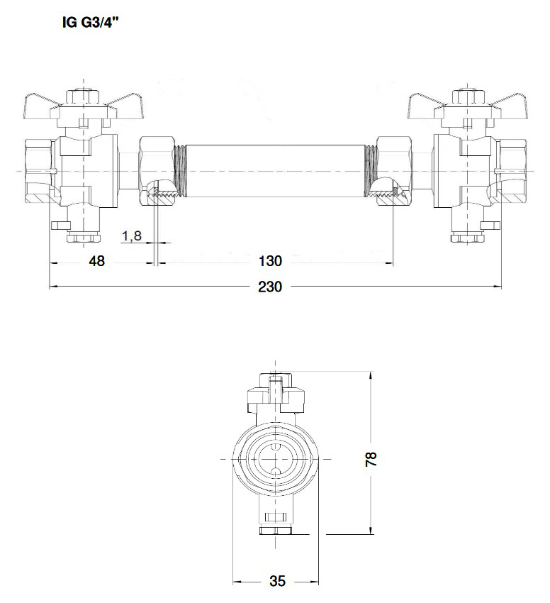 Sensus MID Einbausatz MES R 3/4'' Baulänge 130 mm, für PolluCom E/F Qp 2,5 - Bild 2