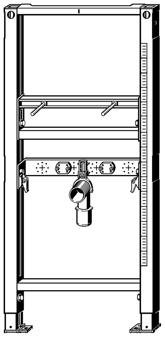 Viega Waschtisch-Element Prevista Dry 8535 Anschlüsse höhenverstellbar 1120 mm 776183