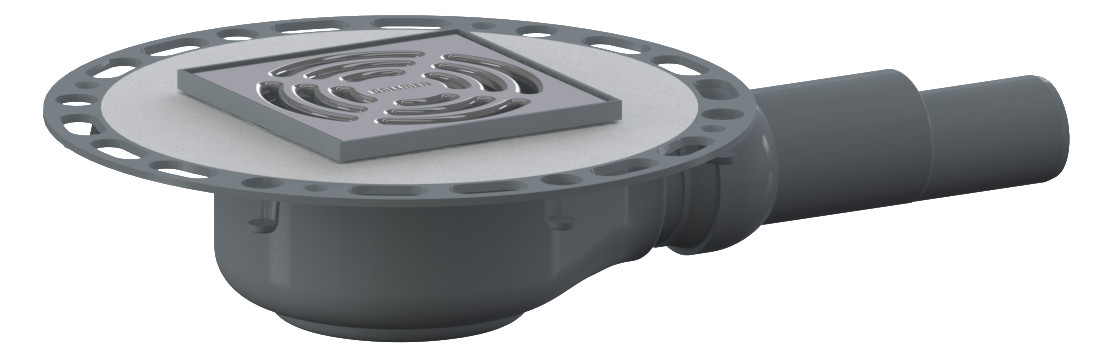 DALLMER Bodenablauf TistoPlan K 12 DN 40/50 BH 78mm Edelstahl-Rost 120x120mm 513090 - Bild 1