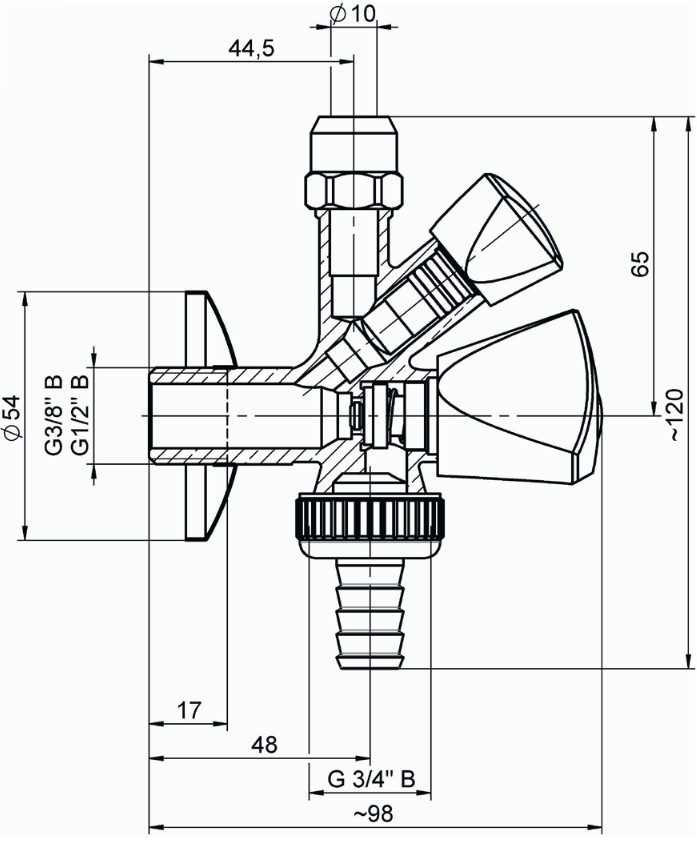 TRINNITY Kombi-Eckventil 1/2'' nicht selbstdichtend - Bild 2