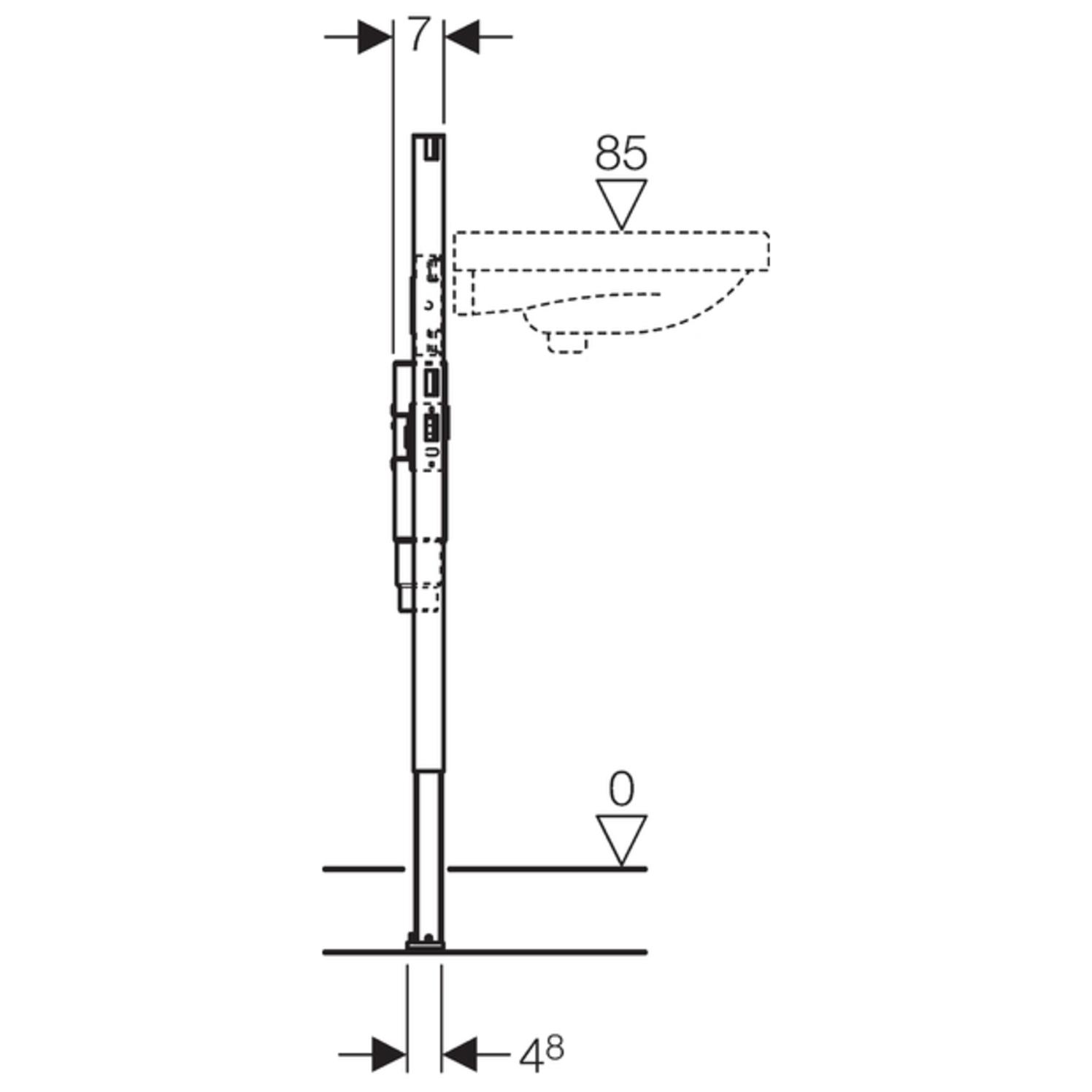 Geberit Duofix Waschtisch Element BH 820/980 mm mit UP-Geruchsverschluss barrierefrei 111.489.00.1 - Bild 3