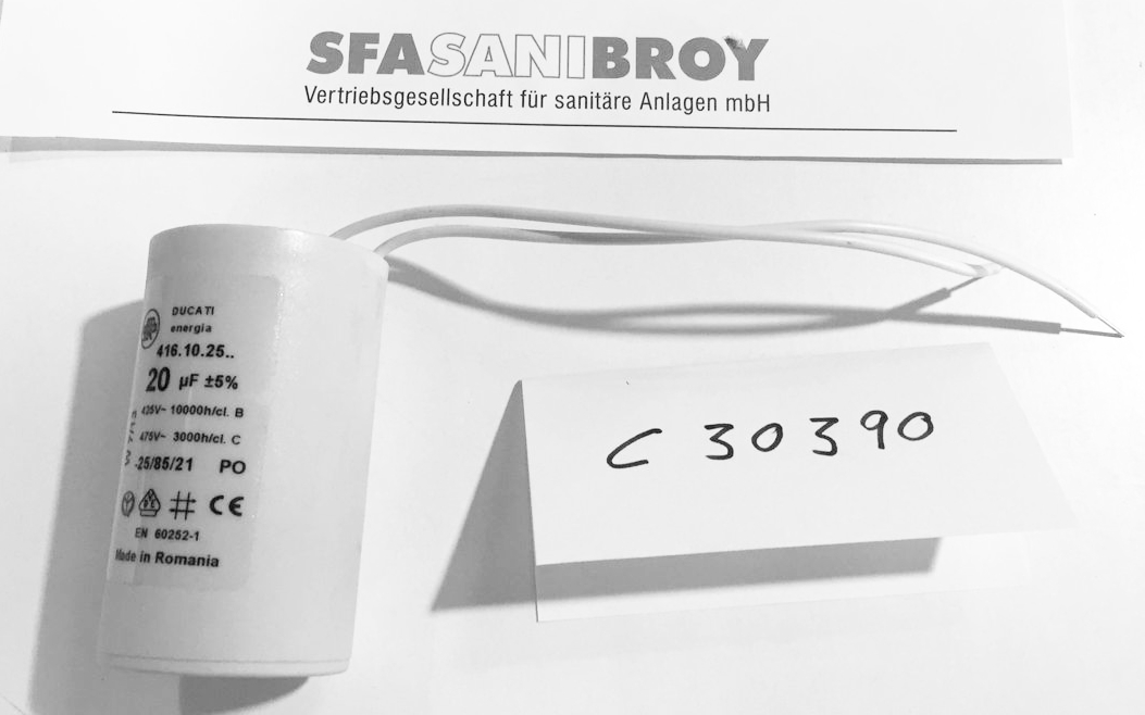 SFA Kondensator 20 µf C30390, Ersatzteil für Compact Luxe (C3), C43 - Bild 1