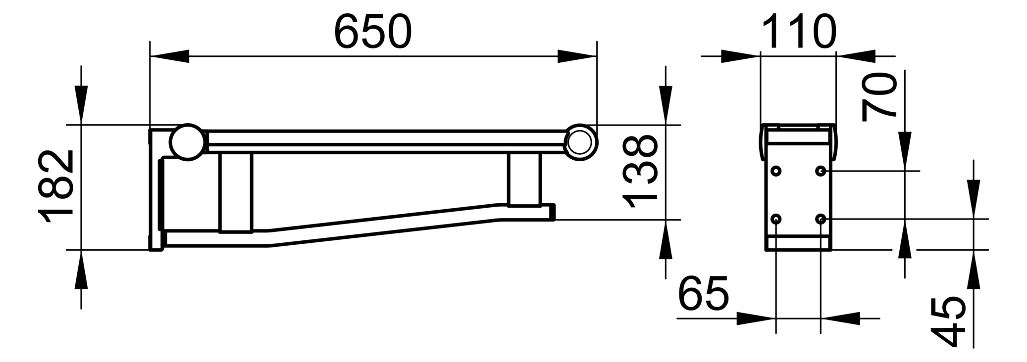 Keuco Stützklappgriff WT Plan Care verchromt lichtgrau 34902010638 - Bild 2