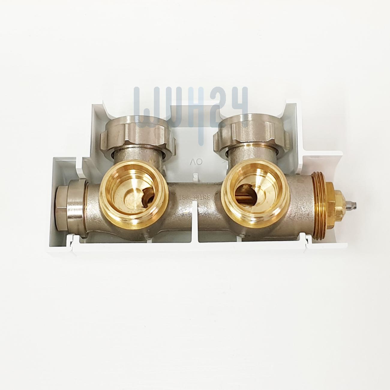 Kermi Ventil-Hahnblock-Set weiß Eckform 1/2'' x 3/4'' inklusive Blende ZV00410001 - Bild 2