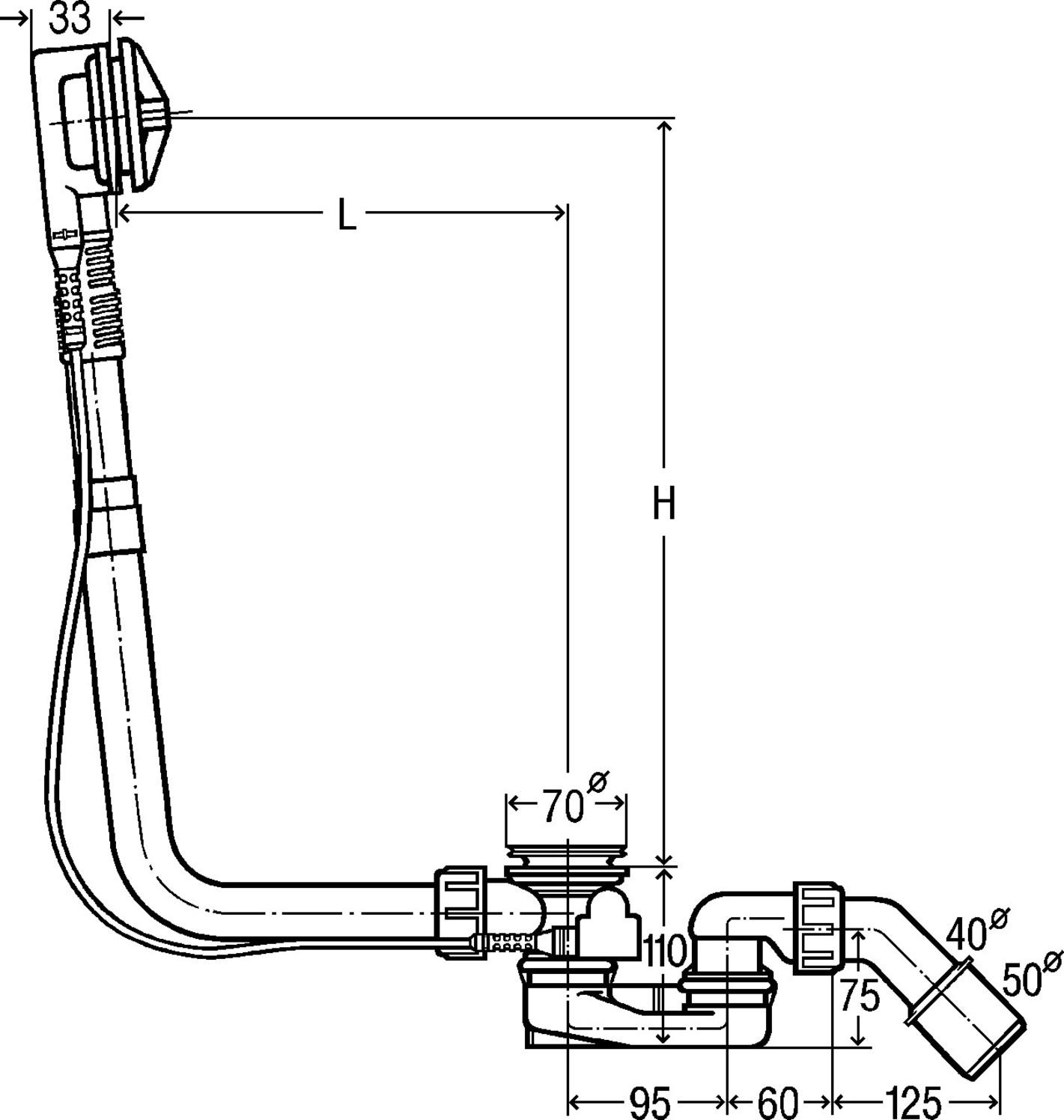 Viega Multiplex Funktionseinheit 6163.1 Bowdenzug 725 mm für Mittelanschluss 111069 - Bild 2