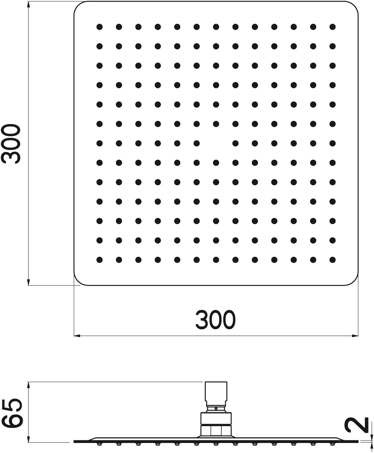 Nikles Regenkopfbrause Piano Quadro 300x300 Edelstahl verchromt NIKPIAQRKB30 - Bild 2