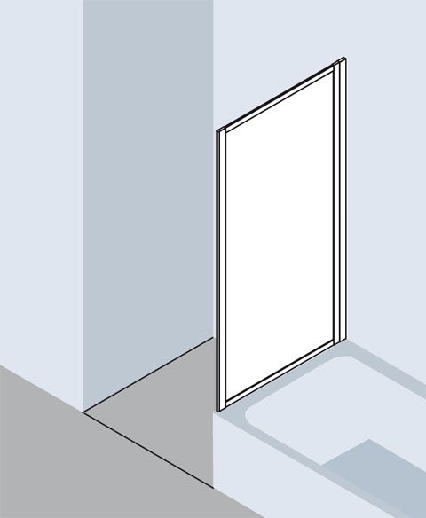 Kermi Nova 2000 Seitenwand TWD 750x1600 mm Kerolan Fontana hell, Profil silber mattglanz - Bild 3