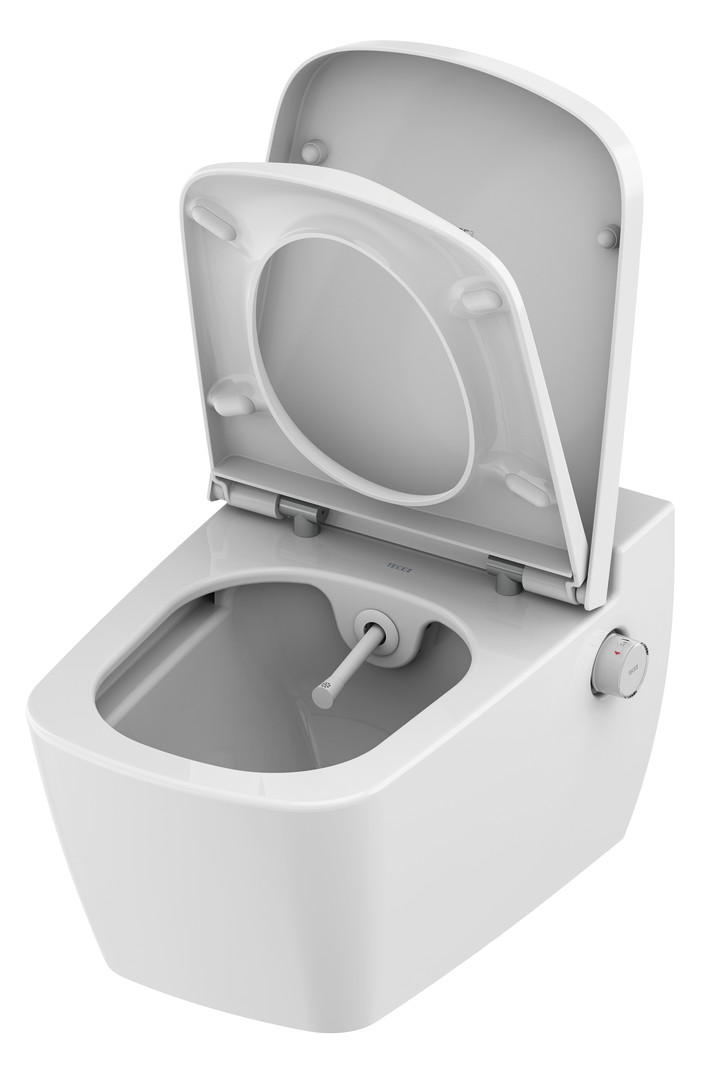 TECEone Dusch-WC spülrandlos inklusive WC-Sitz weiß, für Warm- und Kaltwasser