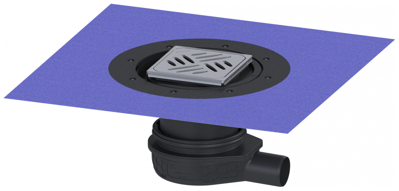 KESSEL Bodenablauf Der Ultraflache 79, DN 50, Variofix Rost Edelstahl 120x120 mm, Klasse L15 - Bild 1