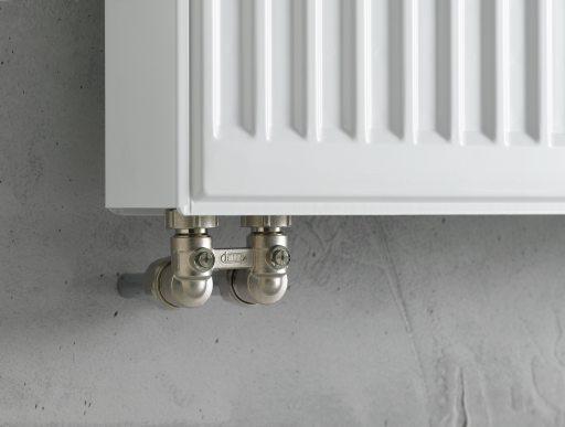 Kermi Flachheizkörper therm-x2 Profil-V Typ 33 500x1400mm Ventil links inkl. Bohrkonsolenset