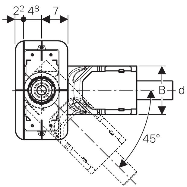 Geberit Duschrinnen Rohbauset CleanLine d40 H65 für Fußbodenaufbauten 65-90 mm 154.152.00.1 - Bild 3