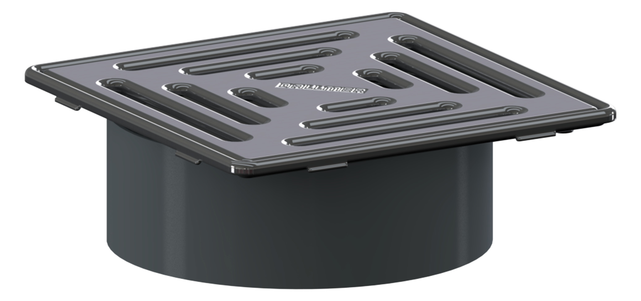 DALLMER Aufsatz VC 15, 150x150 mm Rost aus Edelstahl, seitenverstellbar 500359 - Bild 1