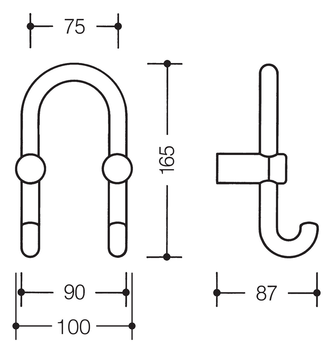 HEWI Serie 801 Garderobendoppelhaken Haken nach vorn reinweiß 801.90.040.99 - Bild 2