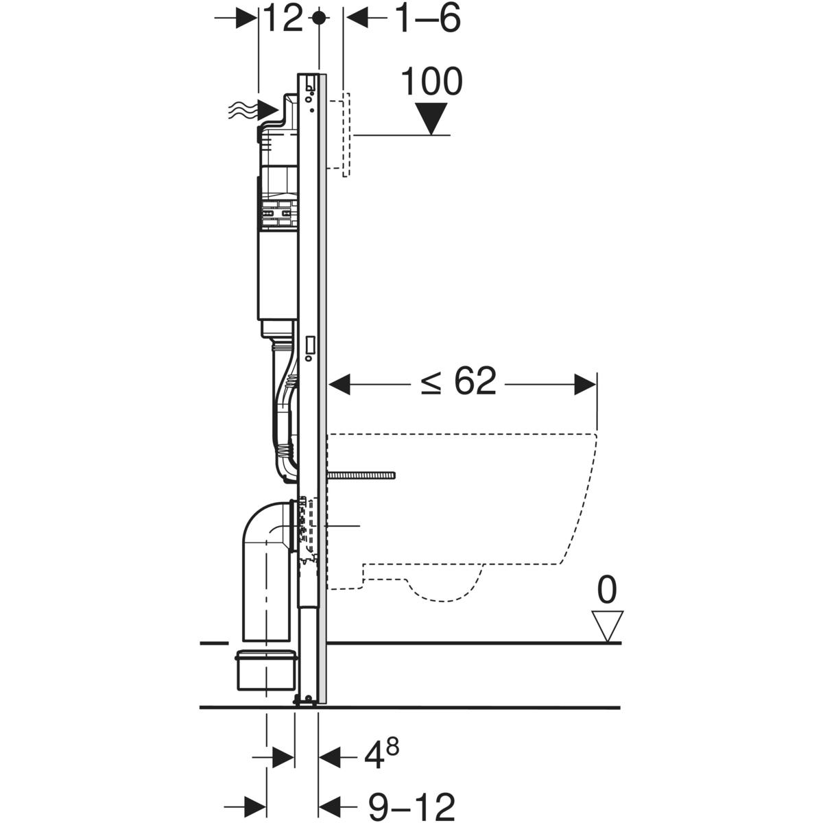 Geberit Duofix Basic Element mit UP-Spülkasten Delta, Bauhöhe 112 cm inklusive Wandanker
