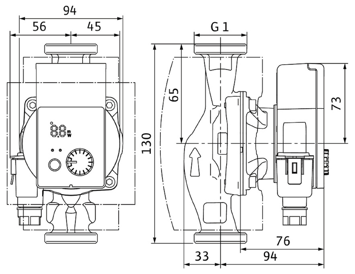 Wilo Nassläufer-Hocheffizienzpumpe Yonos PICO plus 15/1-4-130, Rp1/2, G1, 1x230V, 4215500 - Bild 2