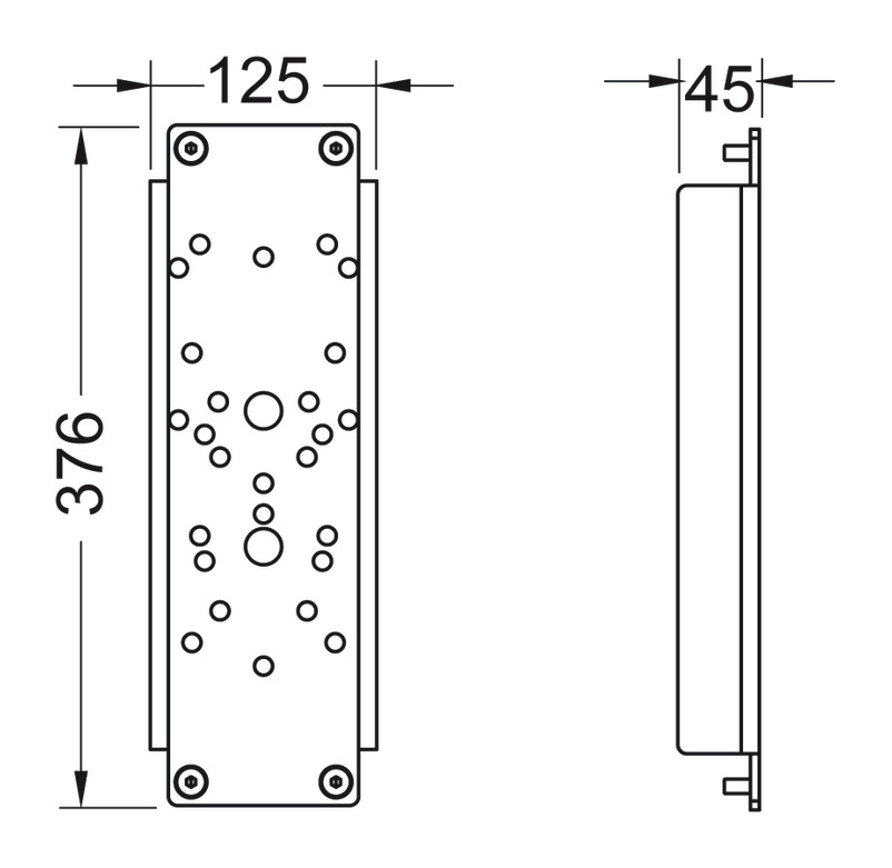 TECEprofil Stahlplattenset Aufnahme Stützklappgriffe 9042010 - Bild 3