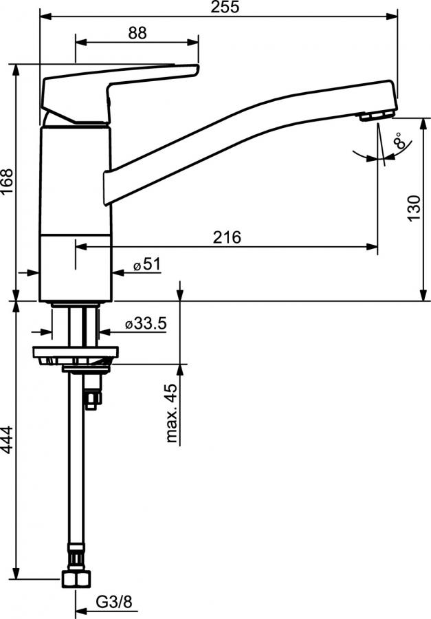 Hansa Spültisch-Einhand-Einlochbatterie Hansapolo verchromt 51482293 - Bild 2