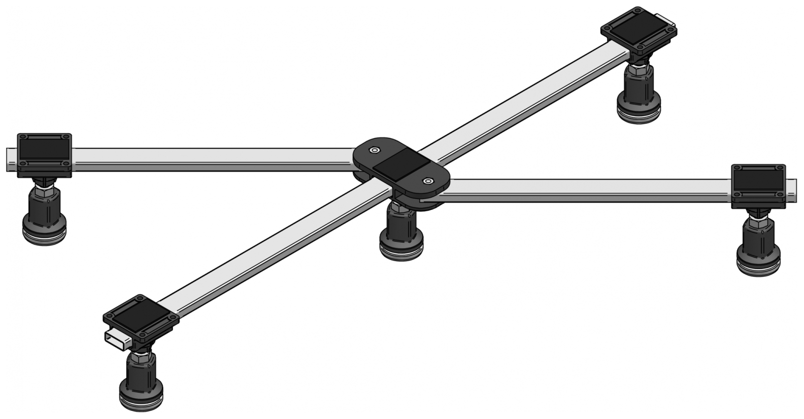 Mabo Duschwannenfuss DWF GIGA flat für Acryl-/Stahlwannen 80x75 bis 100x100cm, Höhe 9-12cm - Bild 1