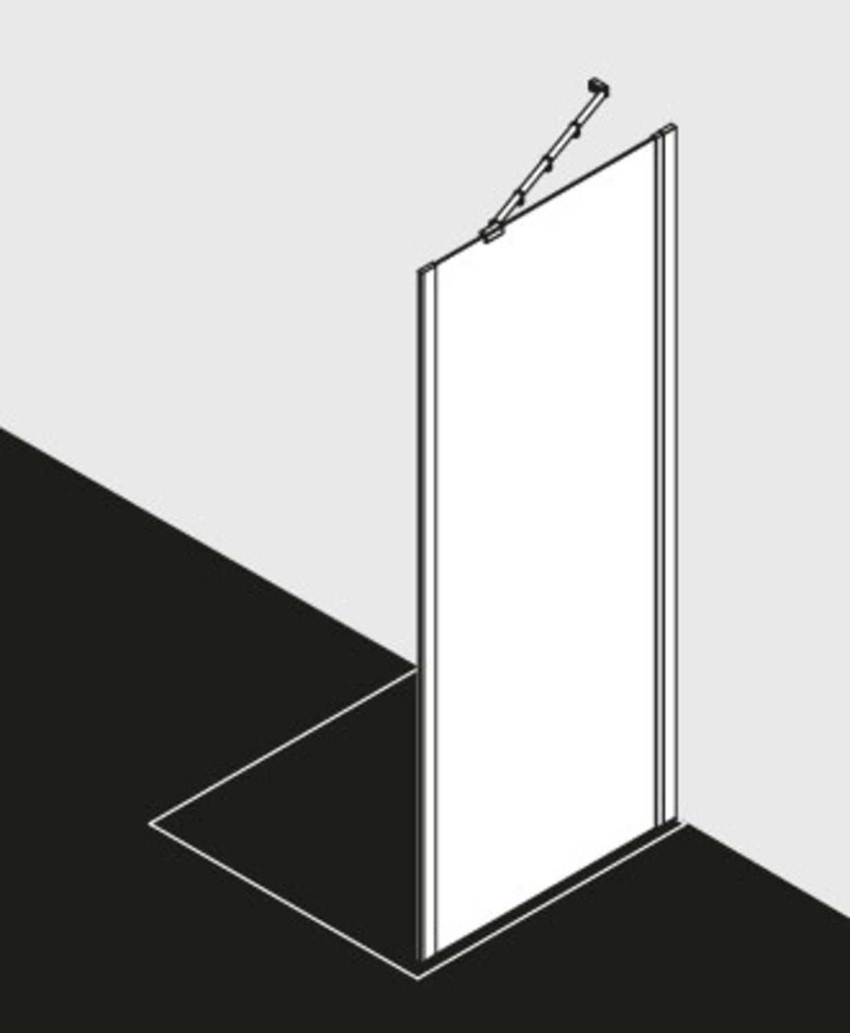 Kermi Ibiza 2000 Seitenwand TWO 900 x 1850 mm ESG klar, Profil silber mattglanz - Bild 4