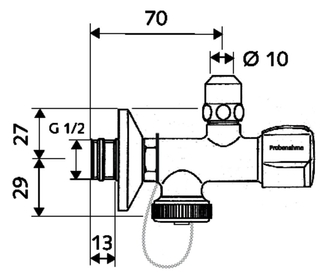 SCHELL Probenahme-Eckventil COMFORT-Griff mit Längenausgleich ASAG verchromt 038350699 - Bild 2